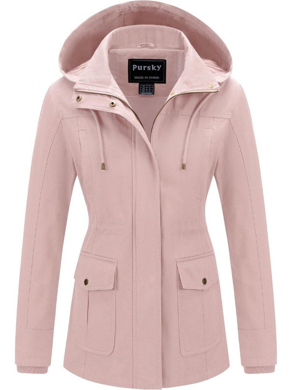 Women's Pink Cotton Anorak Lightweight Casual Military Safari Jackets